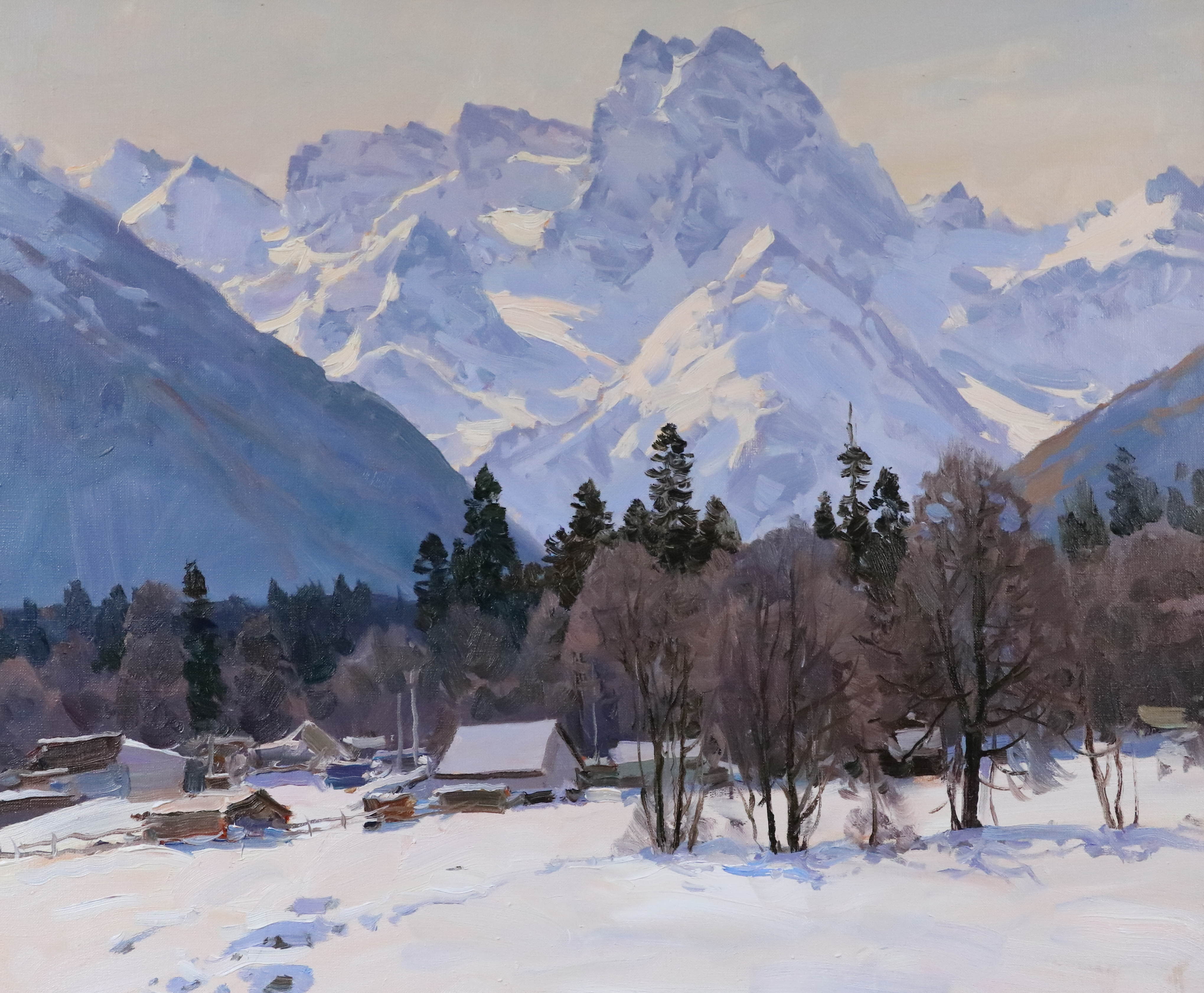 Winter afternoon in Arkhyz - 1, Alexander Babich, Buy the painting Oil
