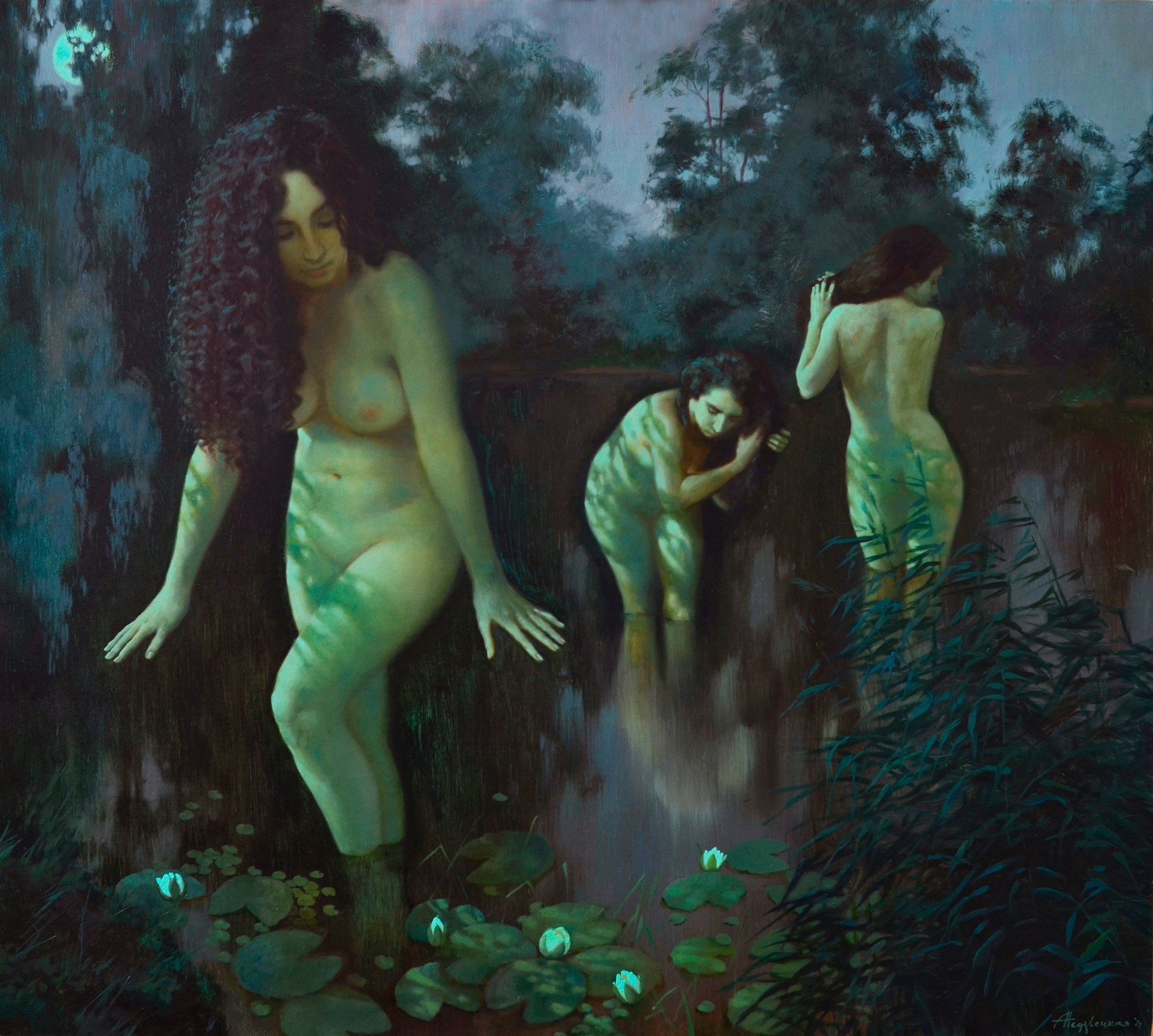 Night bathers - 1, Alexandra Nedzvetskaya, Buy the painting Oil