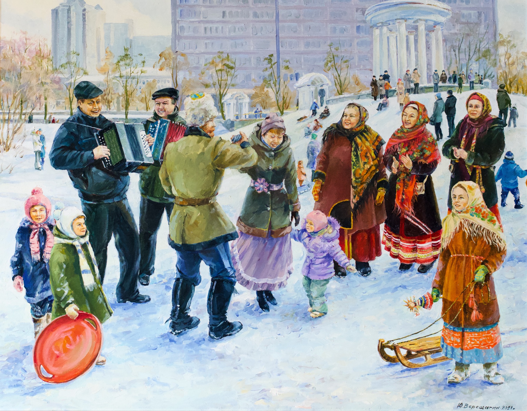 Broad Maslenitsa. Kharitonovsky Park - 1, , Buy the painting Oil