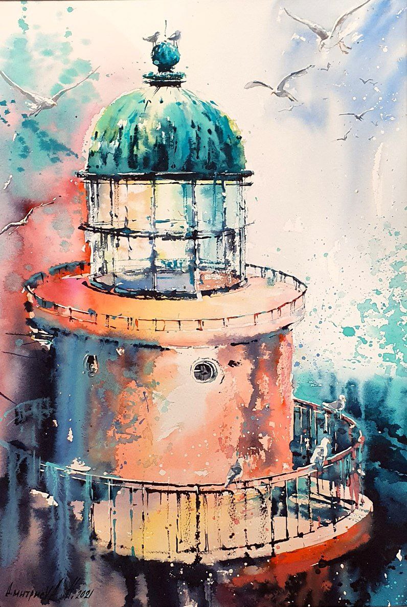Aniva Lighthouse - 1, Natalia Dmitrieva, Buy the painting Watercolor
