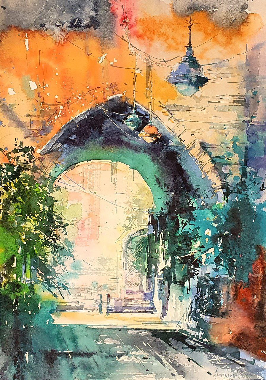 Arch in Tuscany - 1, Natalia Dmitrieva, Buy the painting Watercolor