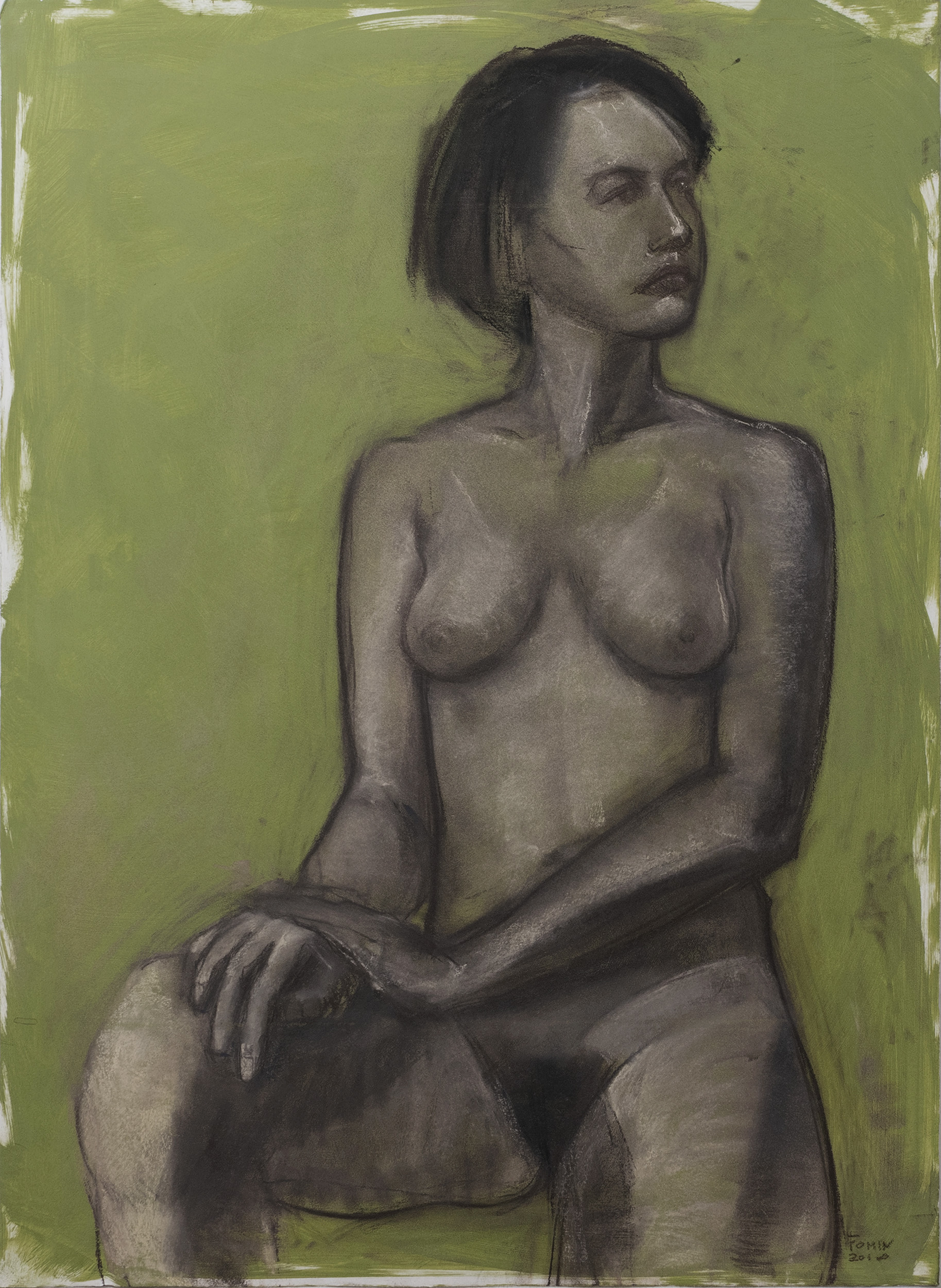 The Girl on the Green - 1, Konstantin Fomin, Buy the painting Pastel