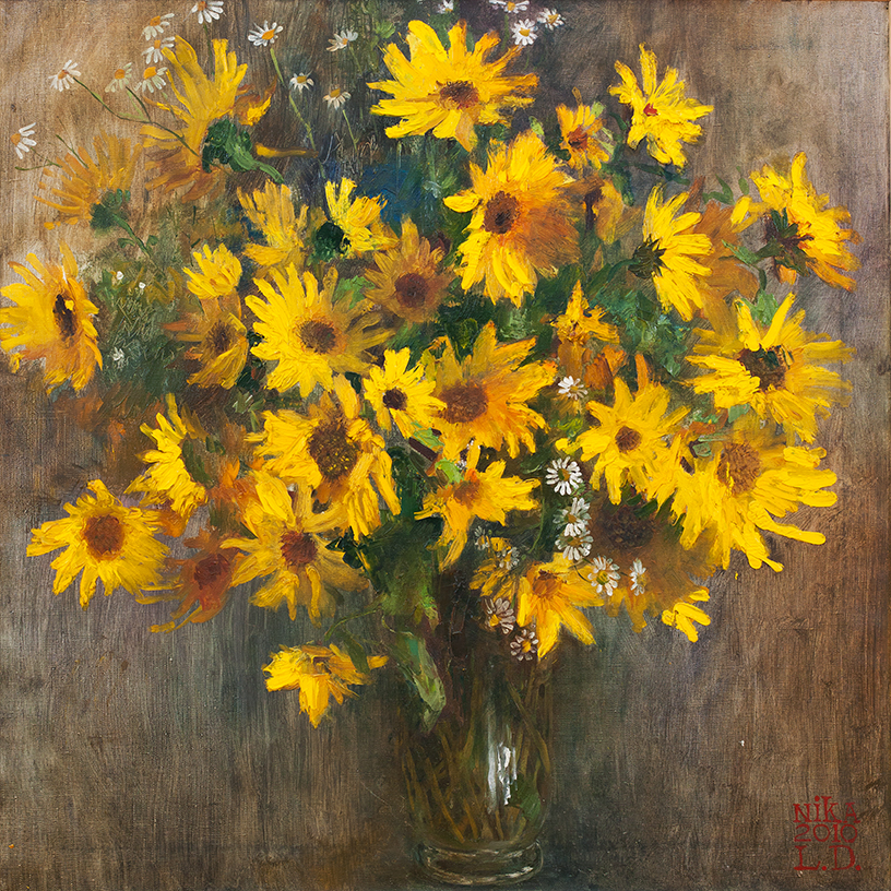 Sunflowers - 1, Lidia Dinner, Buy the painting Oil