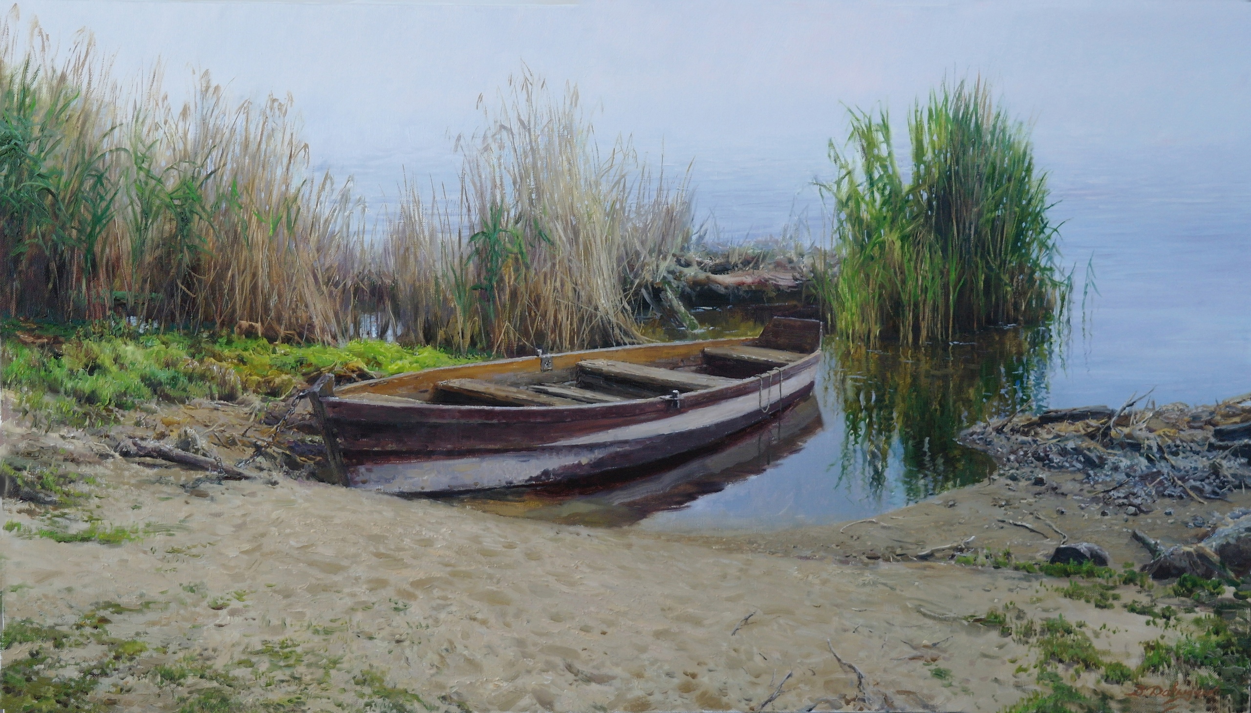 Misty Morning on the River Matyra - 1, Vladimir Davydenko, Buy the painting Oil