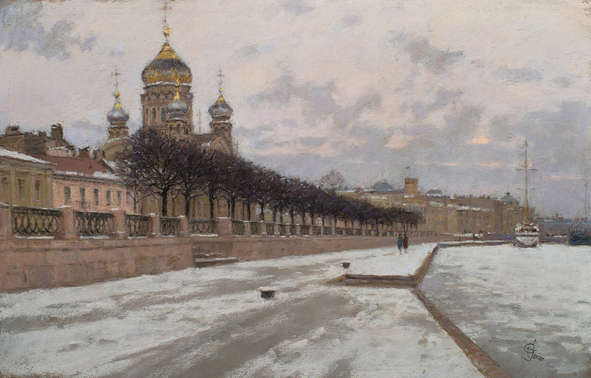 Neva Enbankment - 1, Sergey Oussik, Buy the painting Author's technique