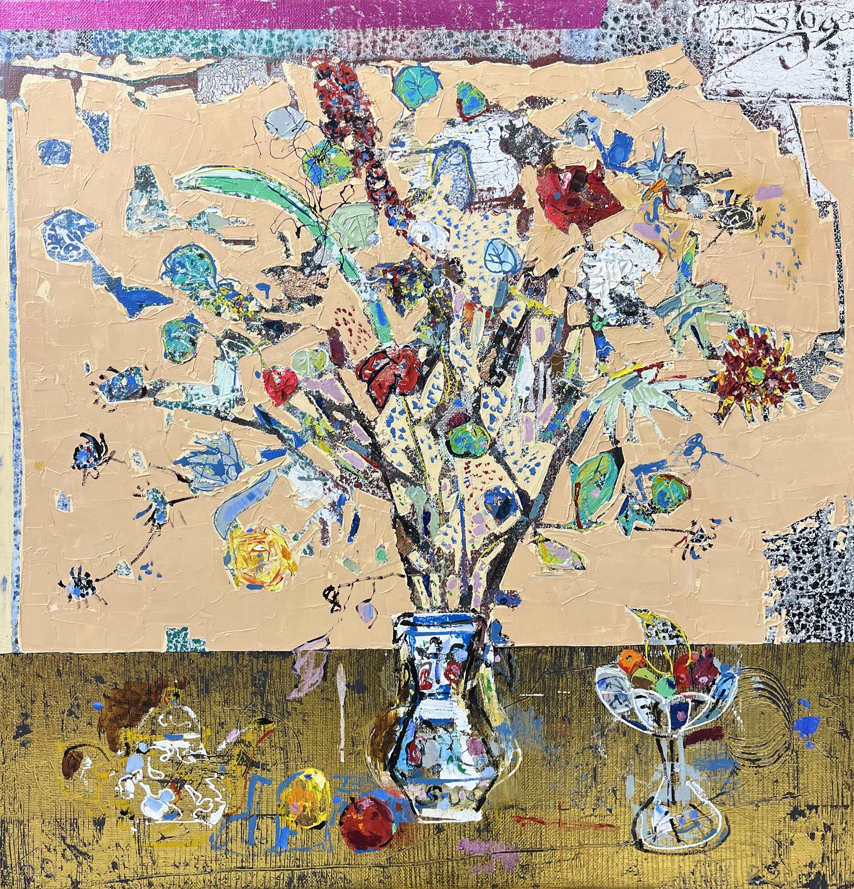 Still Life With Flowers - 1, Alexander Boyadzhan, Buy the painting Mixed media