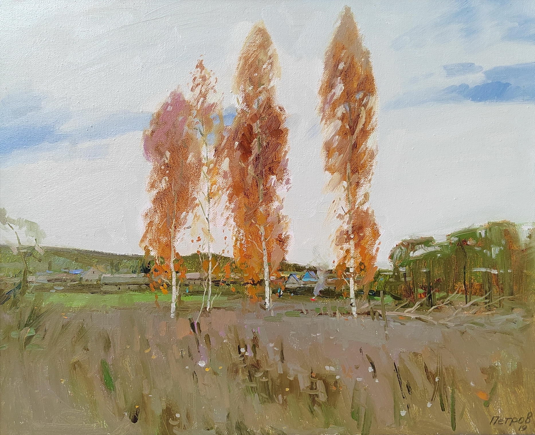 Autumn in Yersubaykino - 1, Nikolay Petrov, Buy the painting Oil