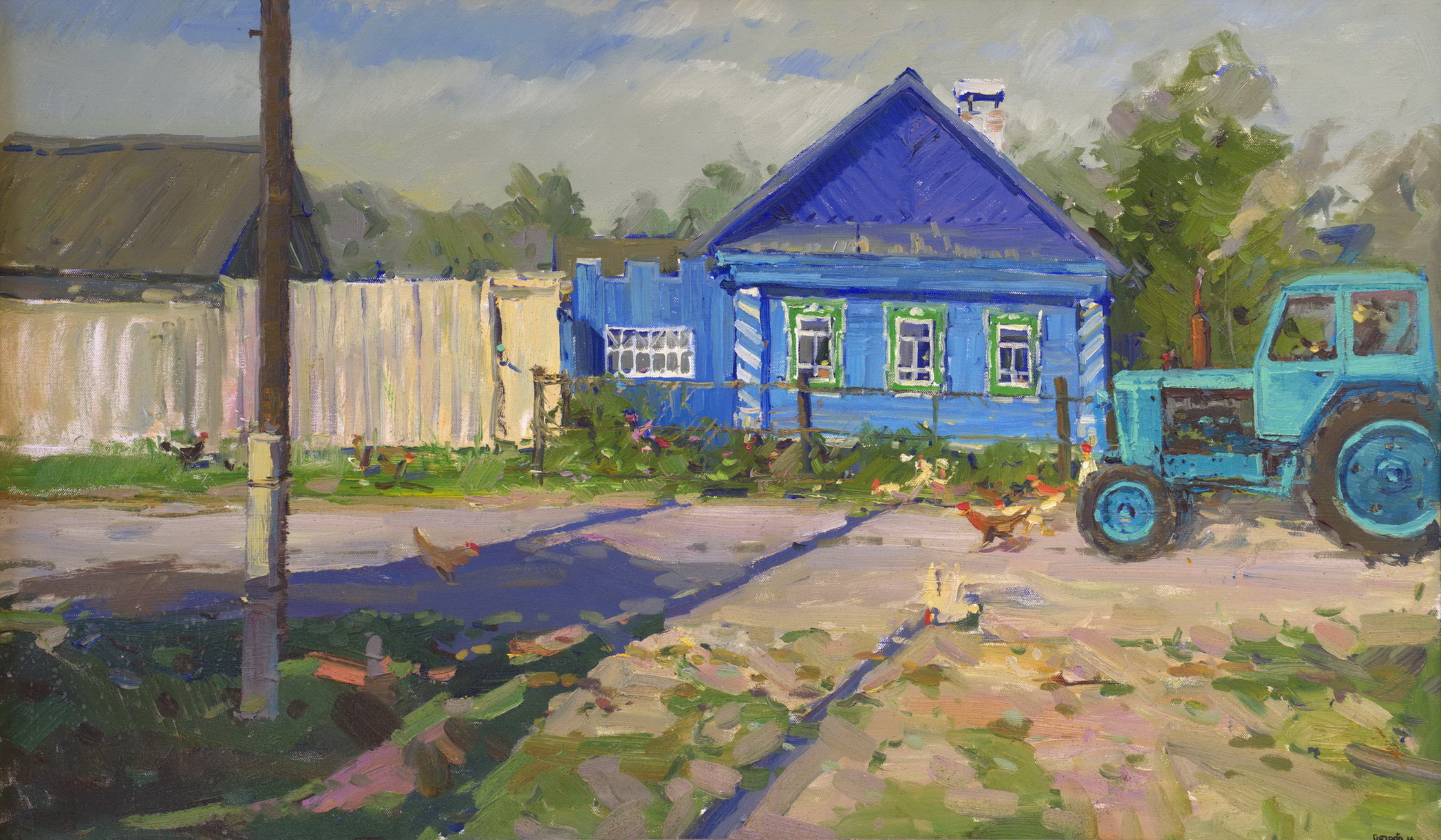 Village Street - 1, Nikolay Petrov, Buy the painting Oil