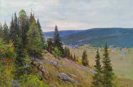 Landscape with fir trees