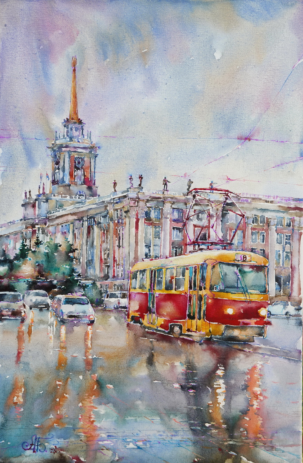 Evening Yekaterinburg - 1, Andrey Bichurin, Buy the painting Watercolor