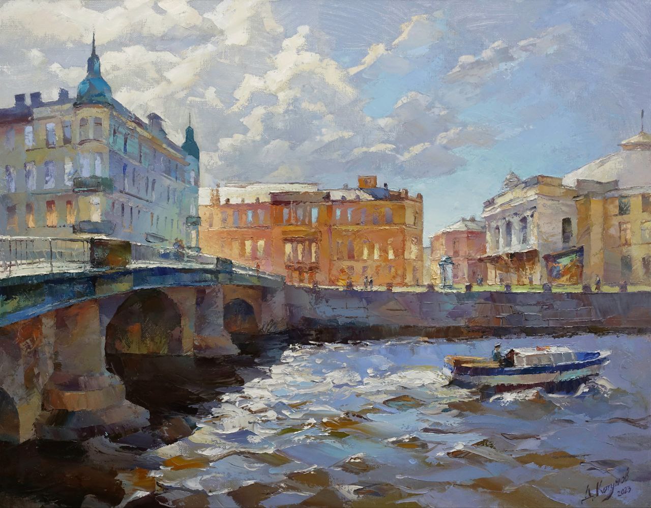 Fontanka River - 1, Dmitry Kotunov, Buy the painting Oil