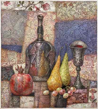 Grape, Two Pears And Pomegranate