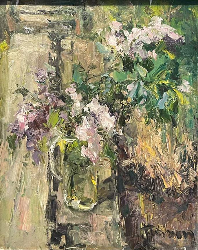 Lilac Branch - 1, Tuman Zhumabaev, Buy the painting Oil