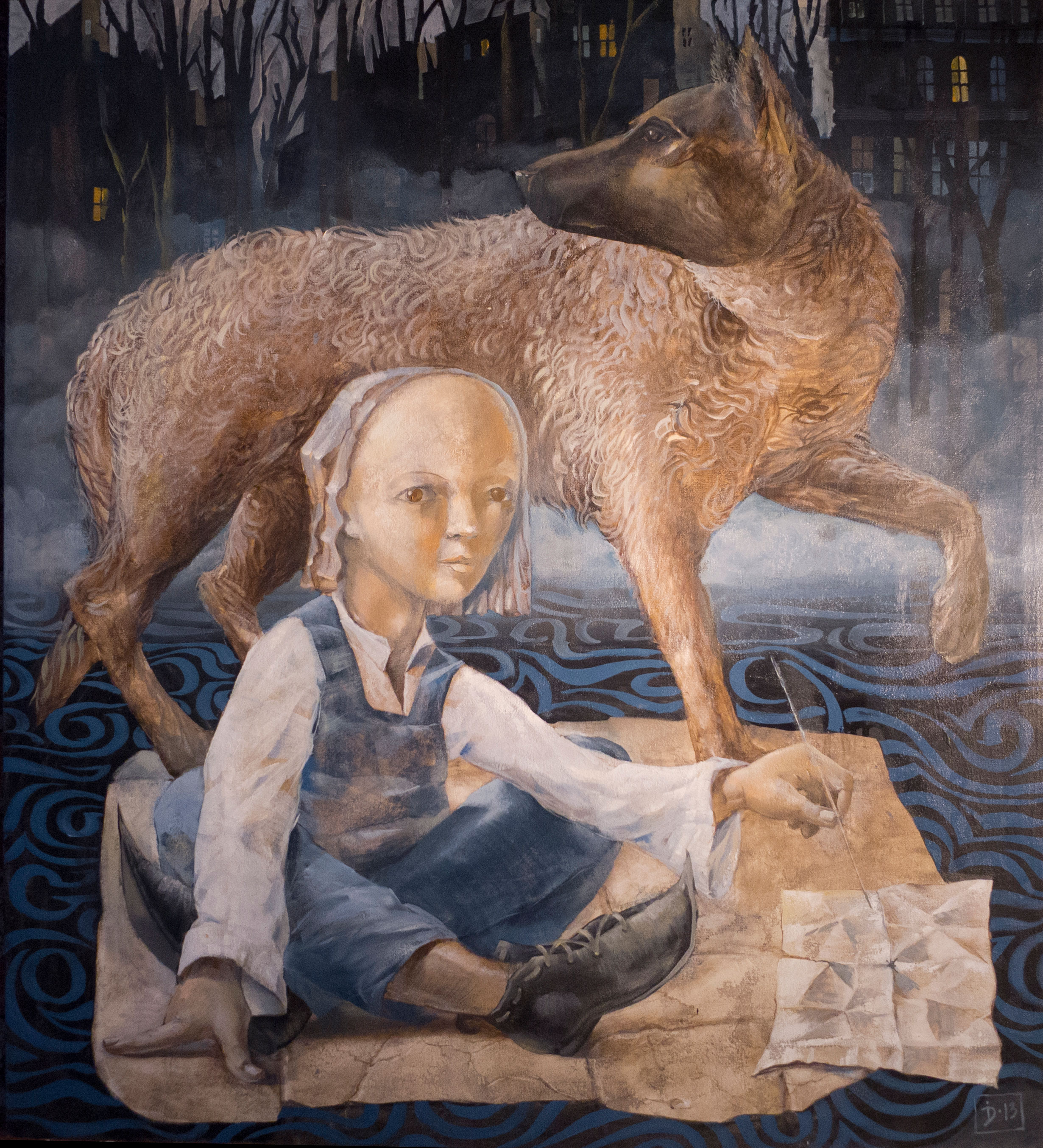 A boy with a dog - 1, Dmitry Ivanov, Buy the painting Oil
