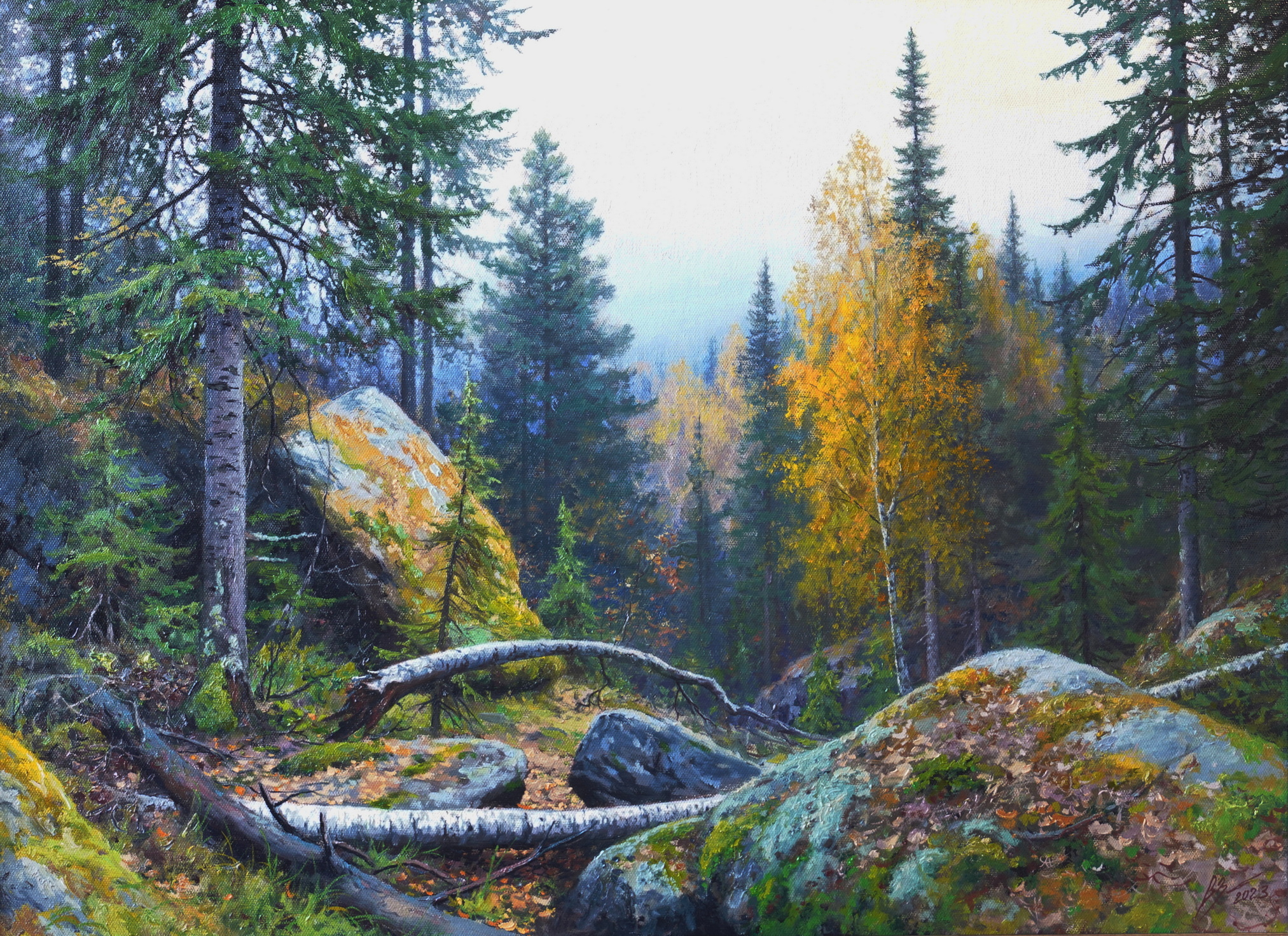 Autumn in the taiga - 1, Vadim Zainullin, Buy the painting Oil