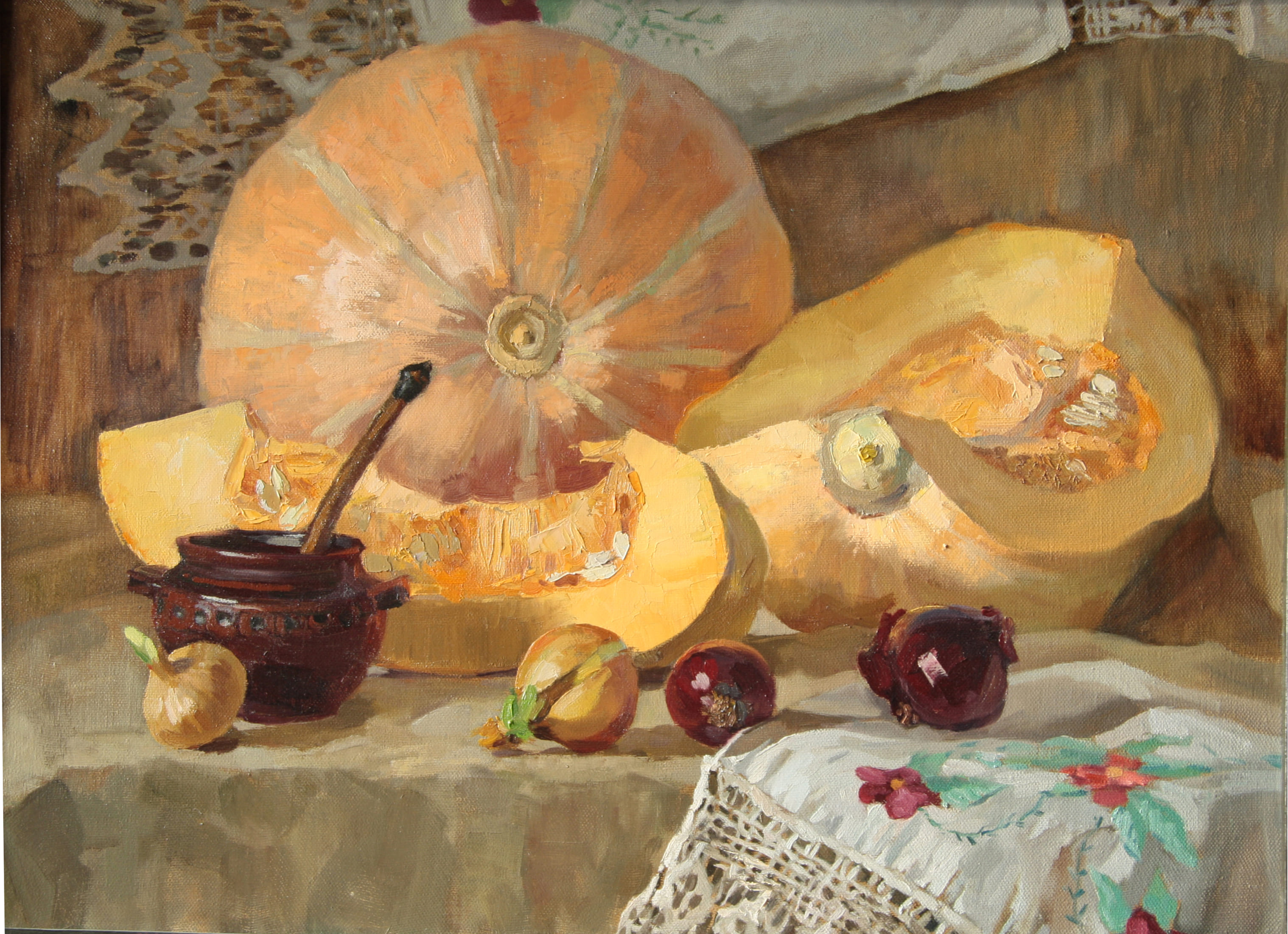 Pumpkins and Onions - 1, Dina Bezborodykh, Buy the painting Oil