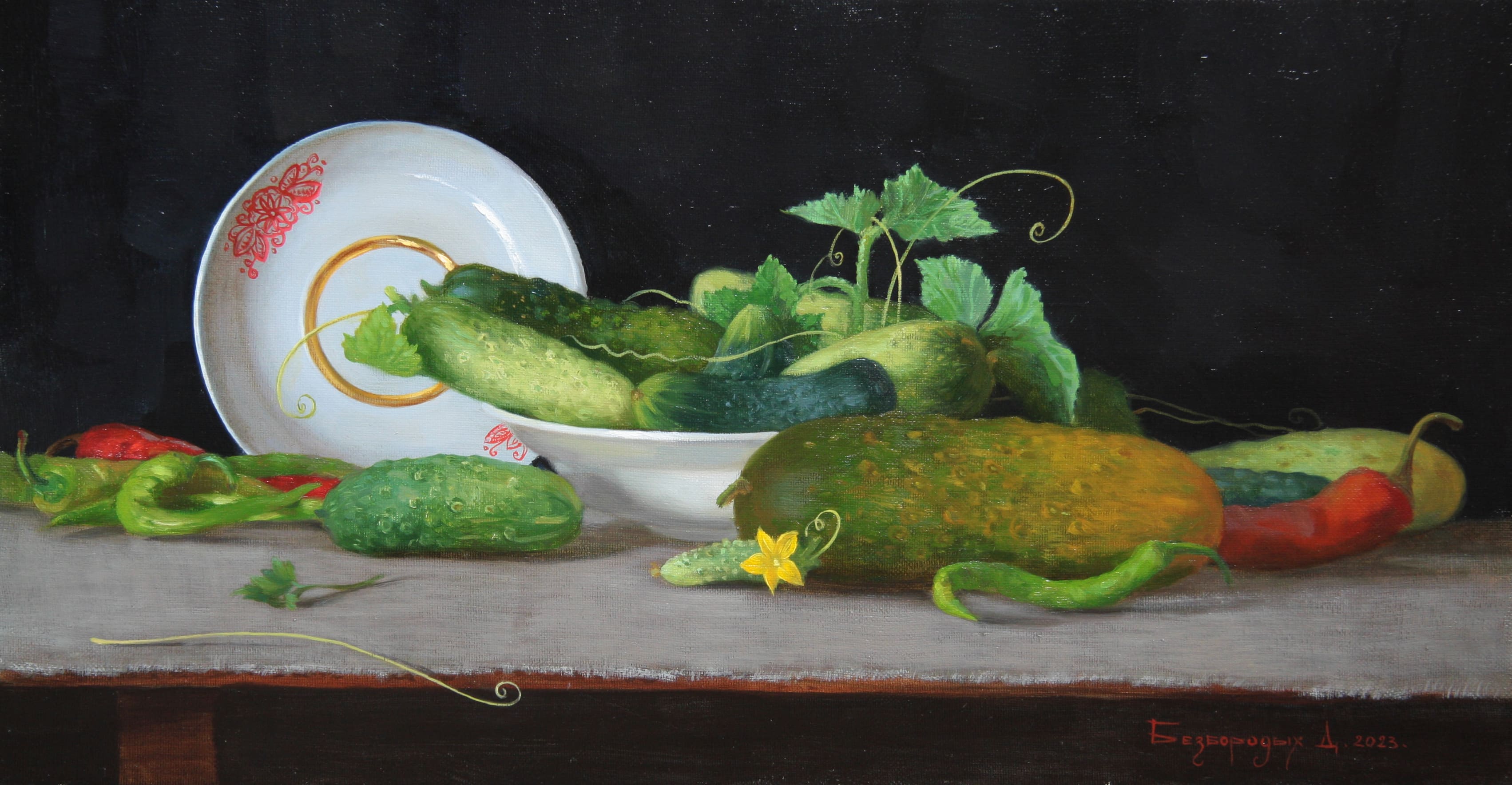 Cucumbers - 1, Dina Bezborodykh, Buy the painting Oil