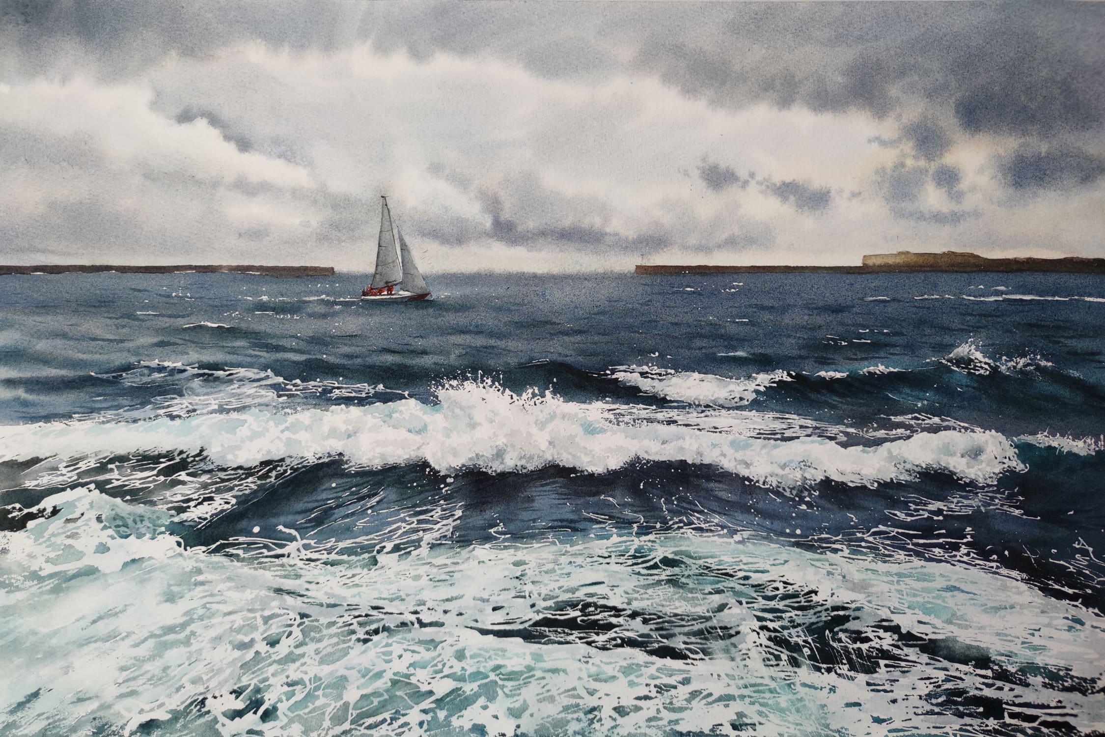 The Sea Element - 1, Natalie Nesterova, Buy the painting Watercolor