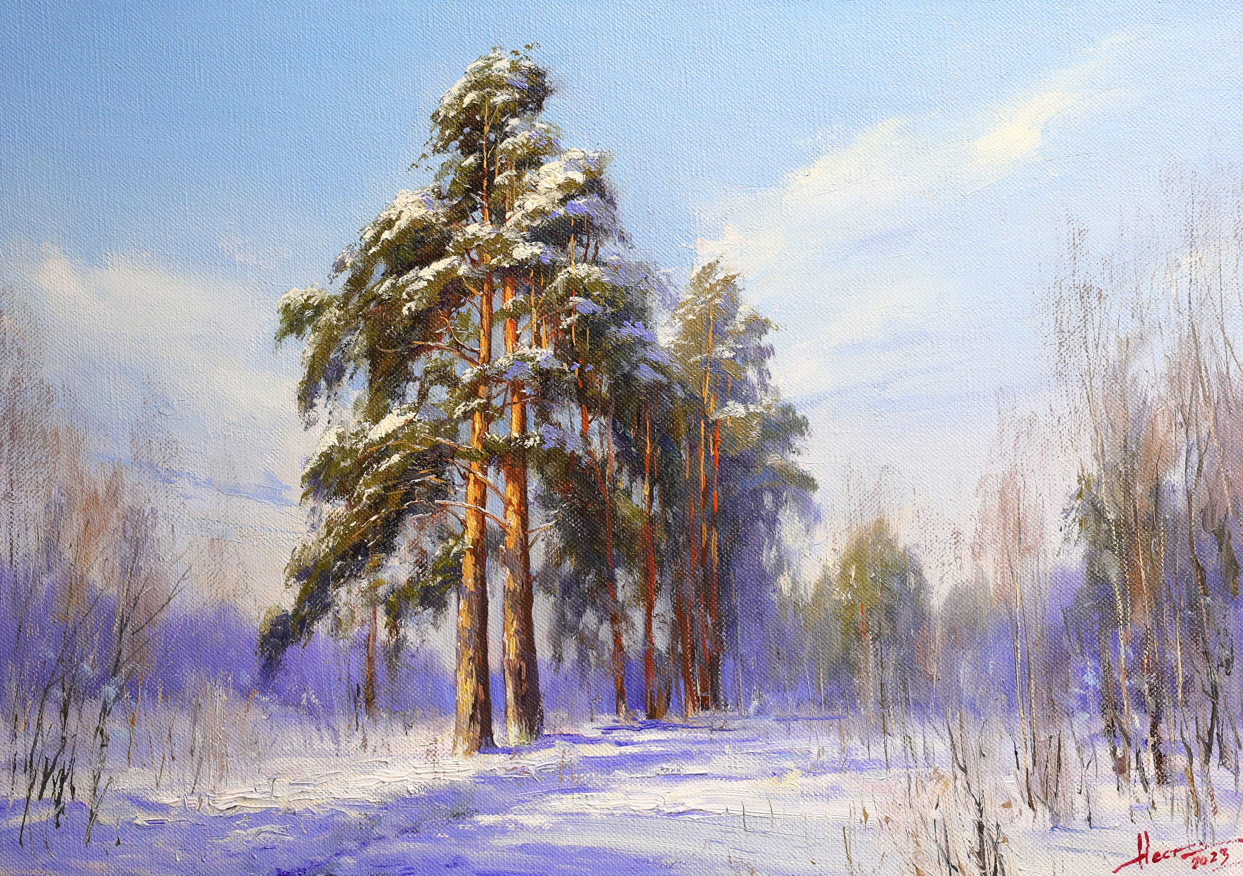 Pine Trees - 1, Nesterchuk Stepan, Buy the painting Oil