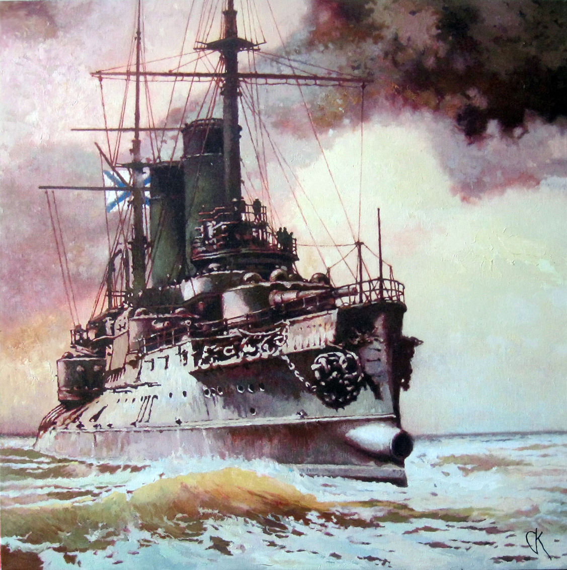 SQUADRON BATTLESHIP "TSESAREVICH" 1916 - 1, Stanislav Krupp, Buy the painting Oil