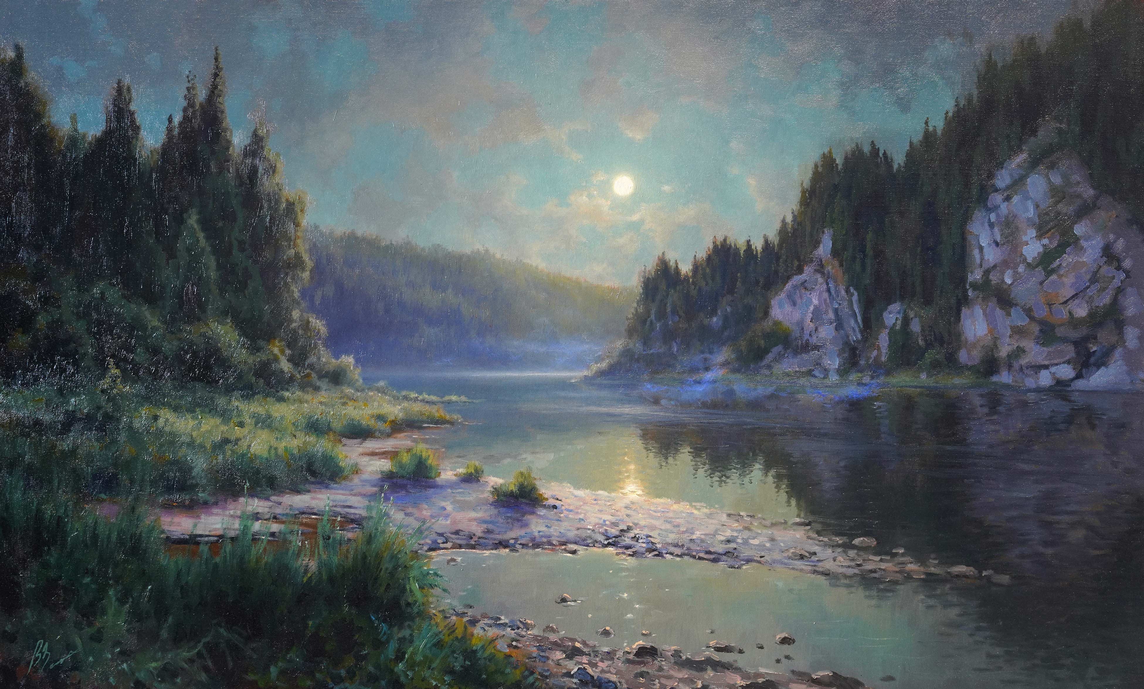 A bright night on Chusovaya - 1, Vadim Zainullin, Buy the painting Oil