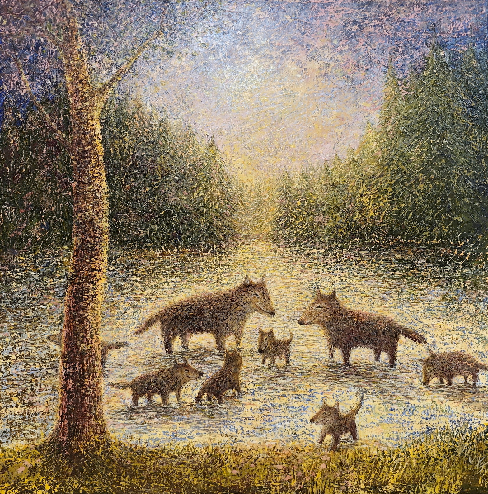 The Wolves Were Washing Their Feet In The River - 1, Natalya Govorukhina, Buy the painting Oil