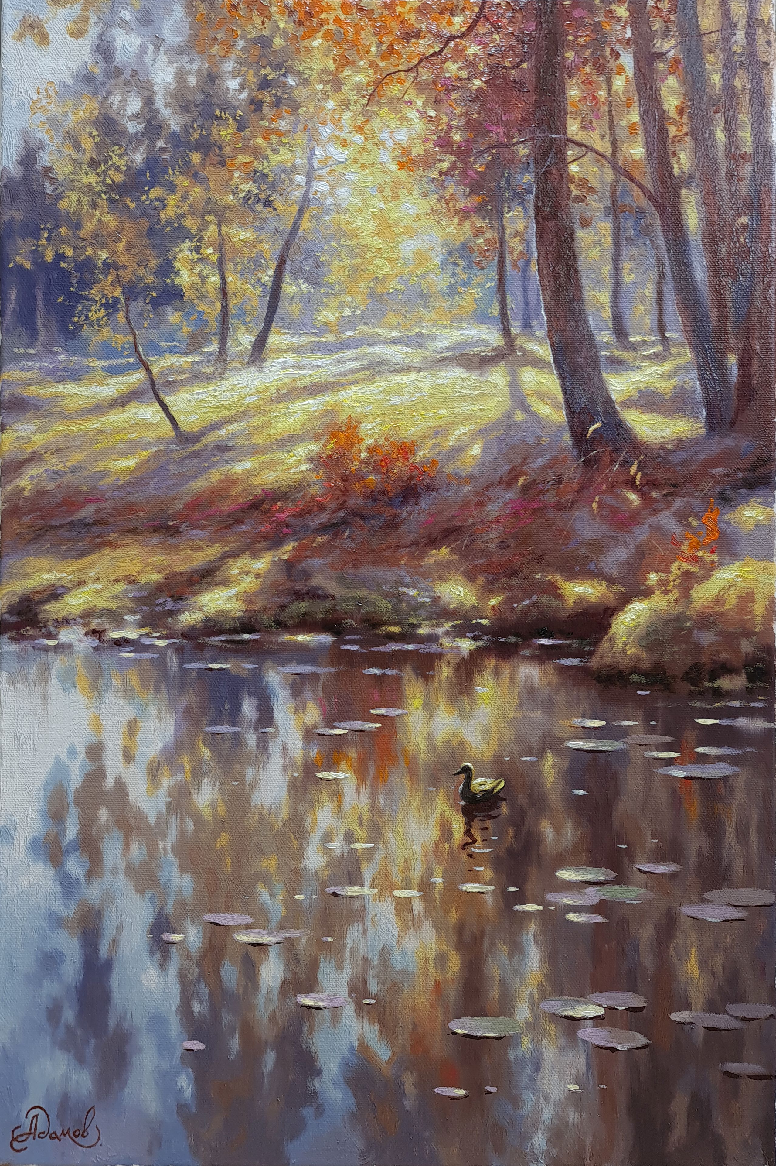 Landscape with a duck - 1, Alexey Adamov, Buy the painting Oil