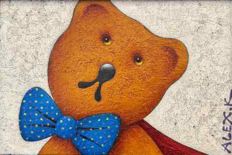 A Teddy Bear and A Blue Bow