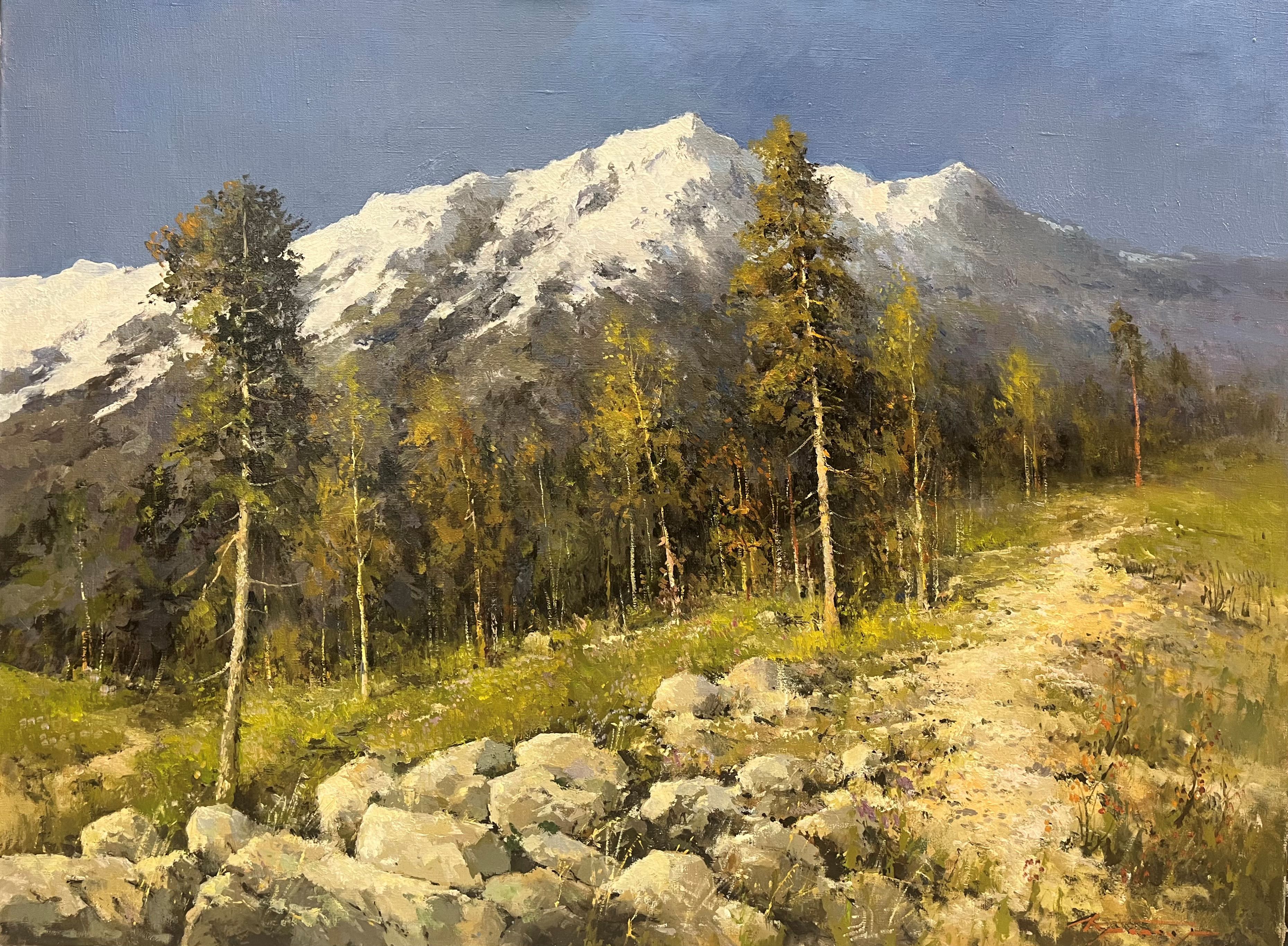 Mountains In Snow - 1, Alexander Kremer, Buy the painting Oil