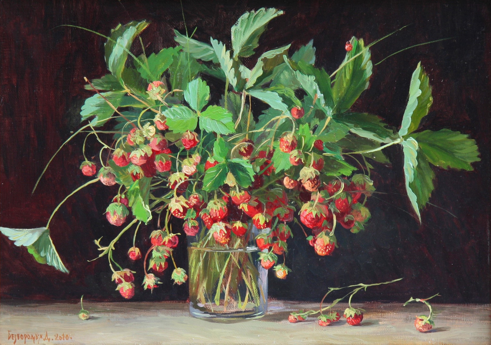 Strawberries - 1, Dina Bezborodykh, Buy the painting Oil