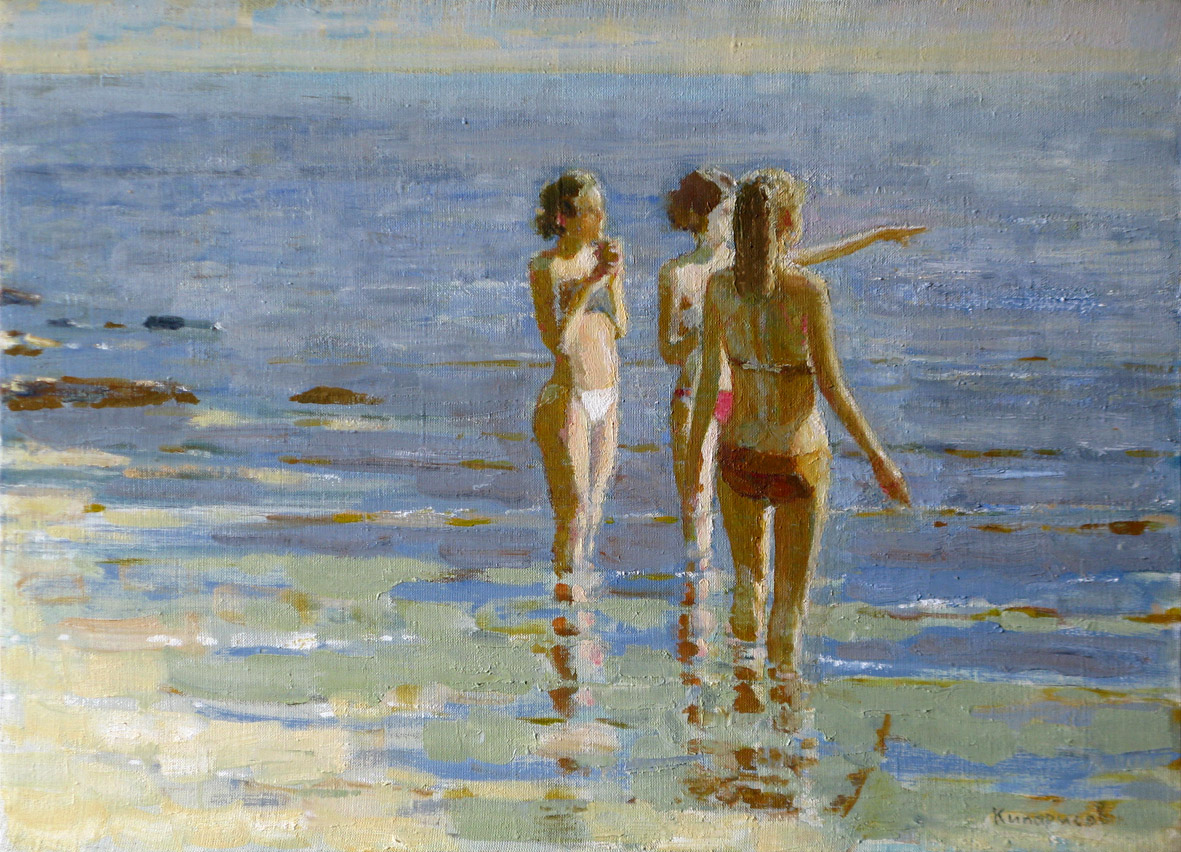 Girls in Shallow Water - 1, Leonid Kiparisov, Buy the painting Oil