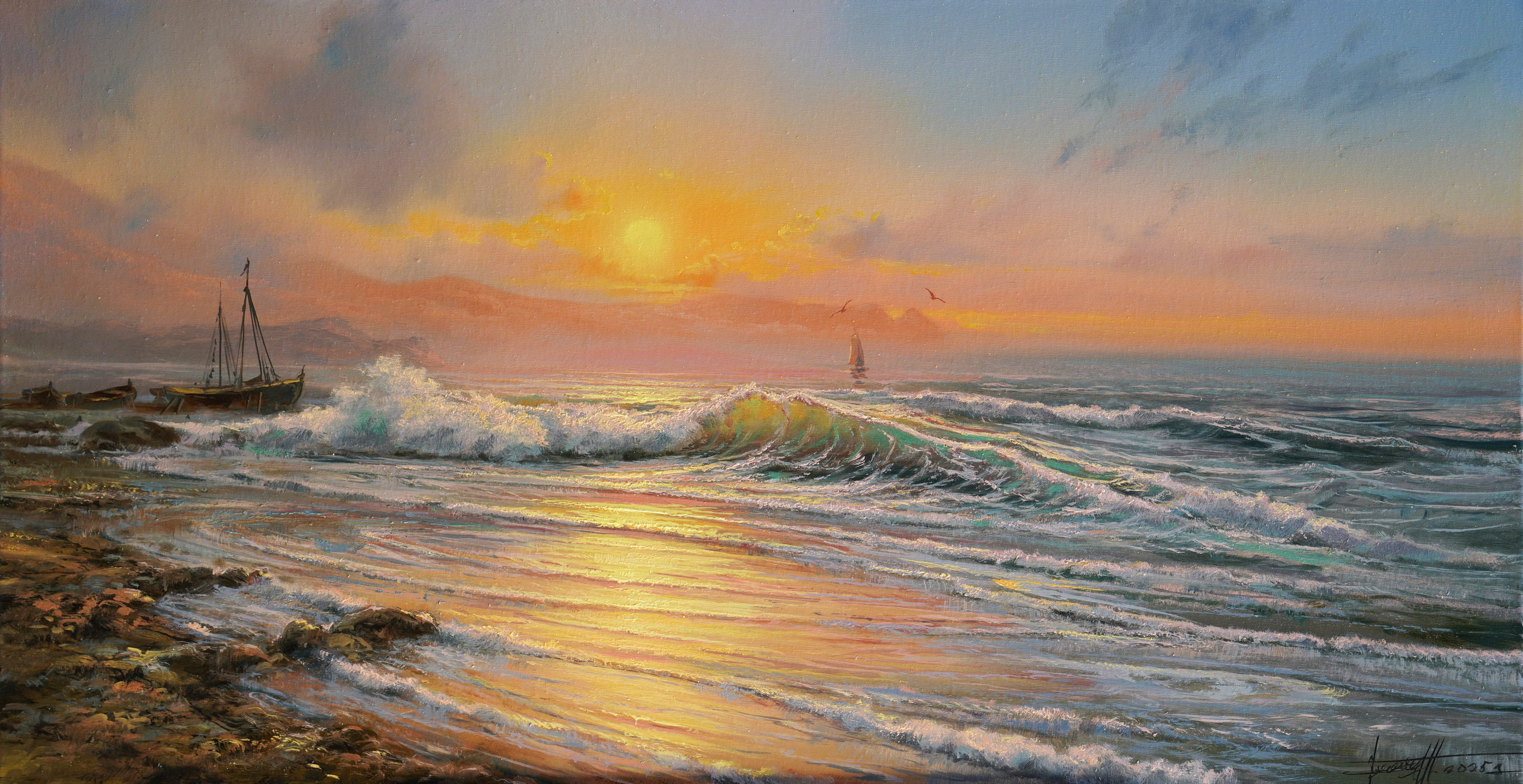 Light In The Surf - 1, Dmitry Balakhonov, Buy the painting Oil