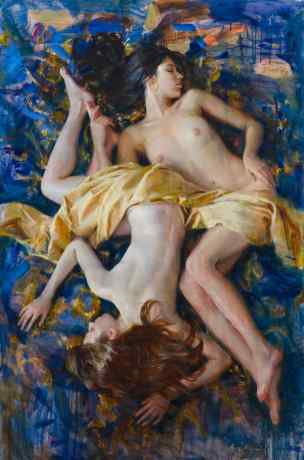 The Golden Canvas (Two Naked Girls)