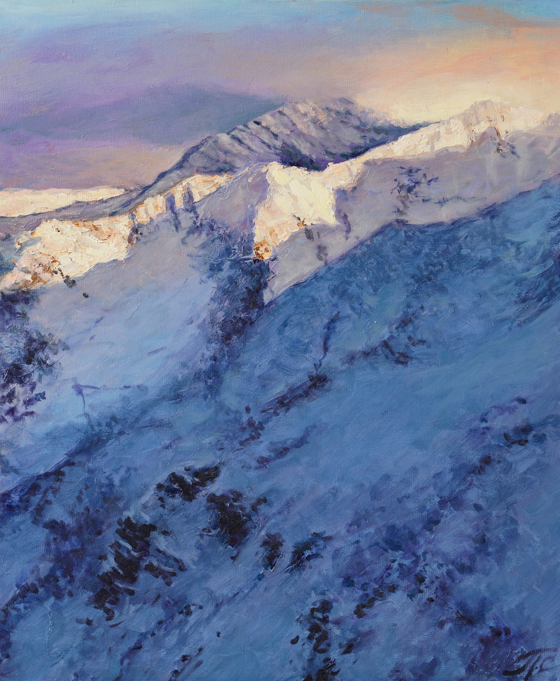 The Sun Is Setting. Krasnaya Polyana - 1, Sergei Prokhorov, Buy the painting Oil