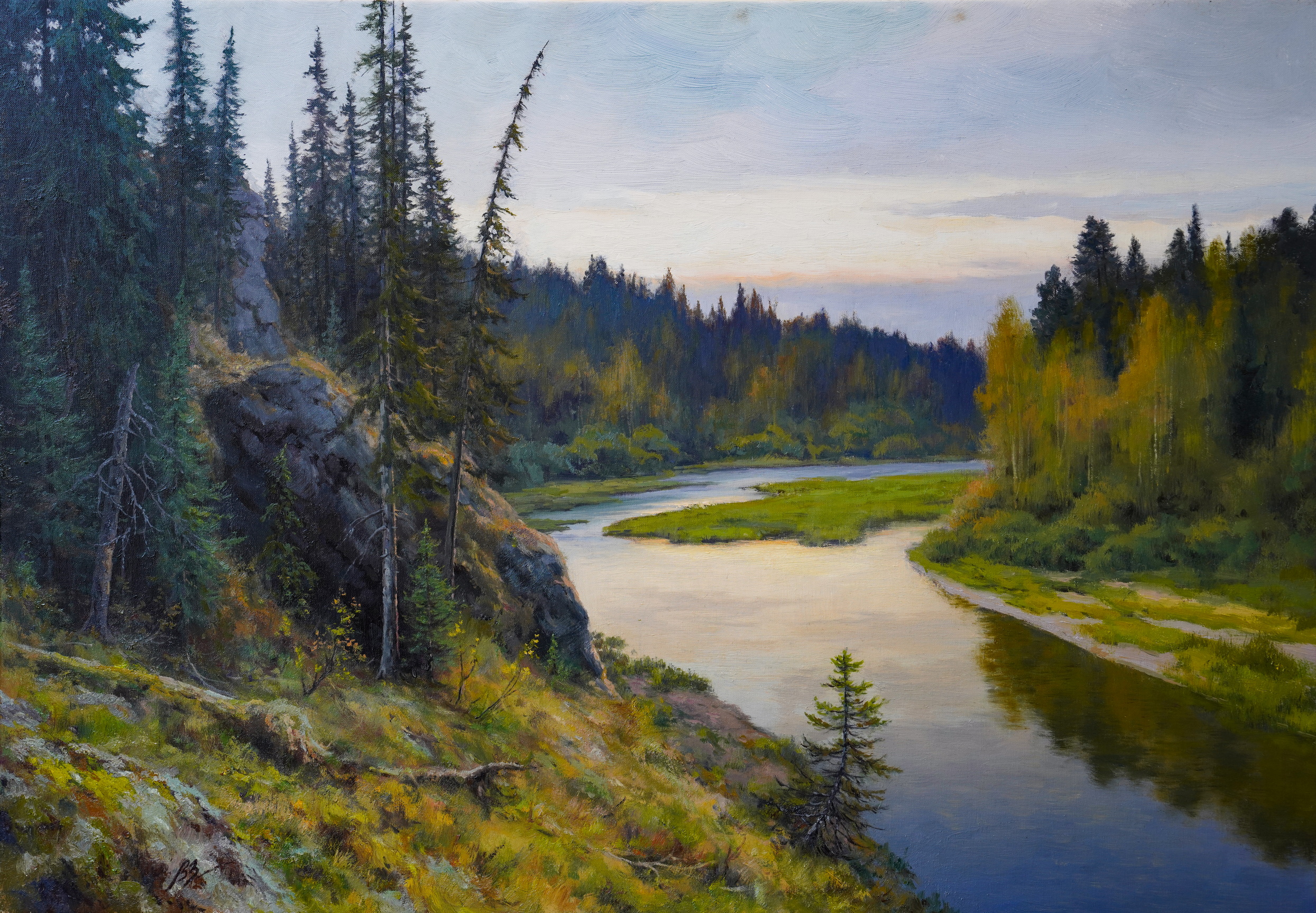 On The Kolva River In Early Autumn - 1, Vadim Zainullin, Buy the painting Oil