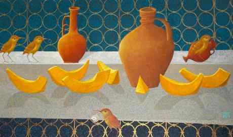 Still life with Melon and Vessels