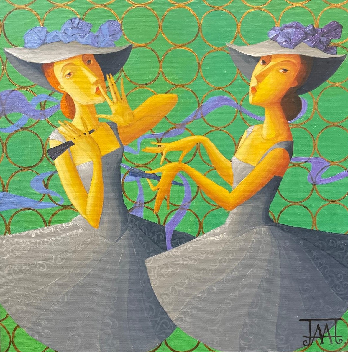 Ladies in Hats - 1, Alla Lipatova, Buy the painting Oil