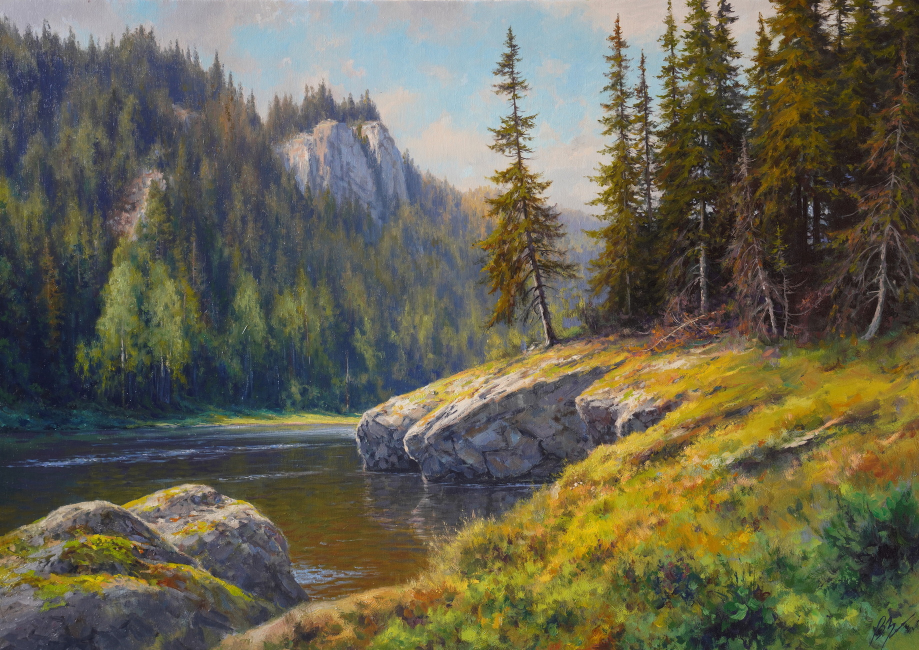 A River Runs Among The Cliffs - 1, Vadim Zainullin, Buy the painting Oil