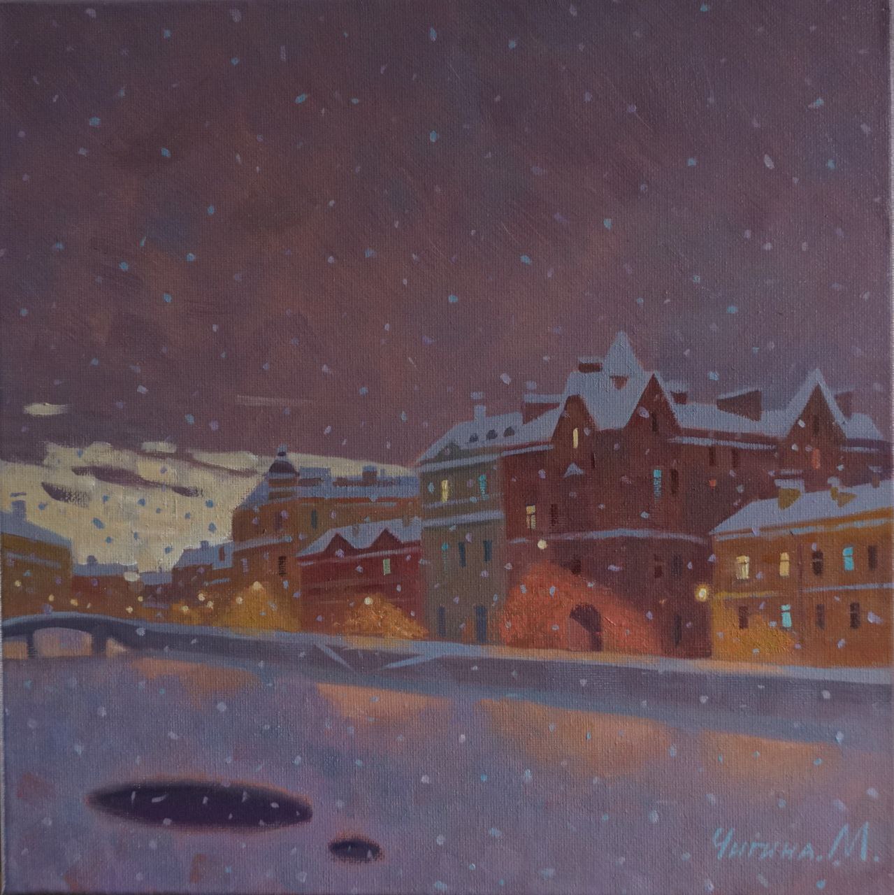 Snow was falling - 1, Margarita Chigina, Buy the painting Oil