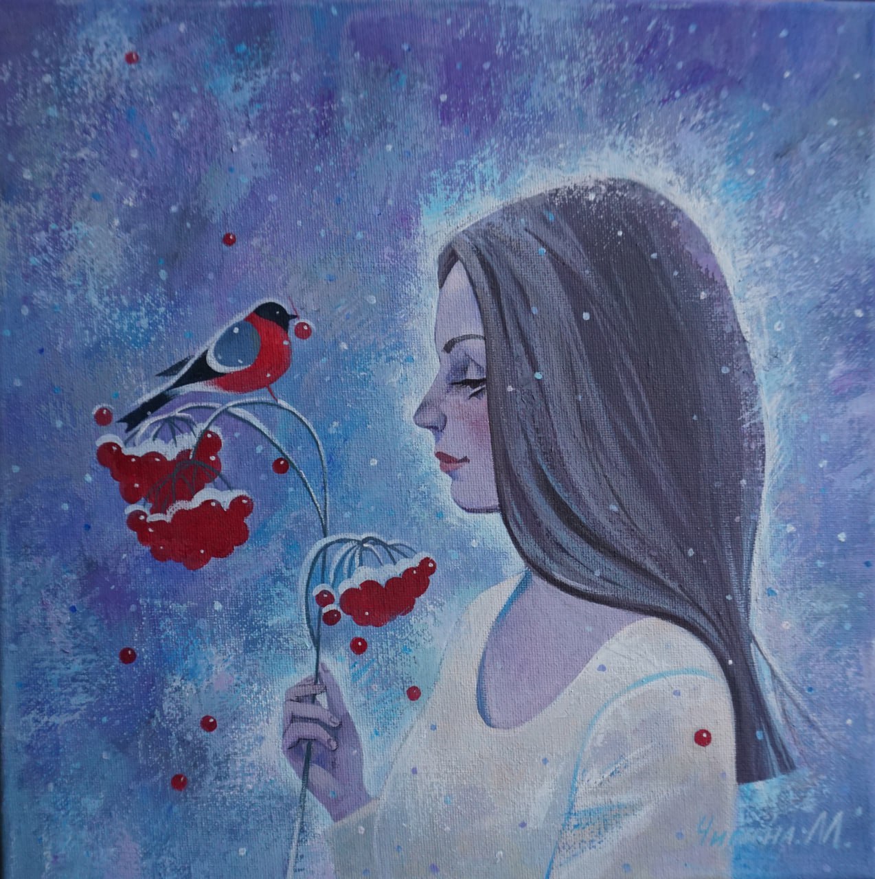 Winter berry - 1, Margarita Chigina, Buy the painting Acrylic