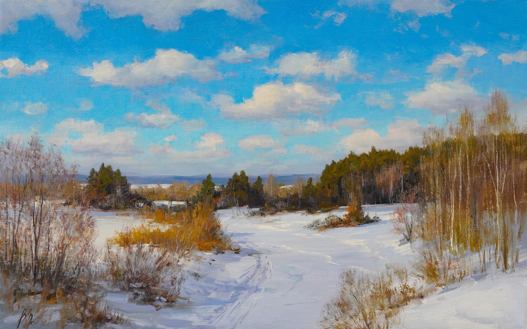 February Sky - 1, Vadim Zainullin, Buy the painting Oil