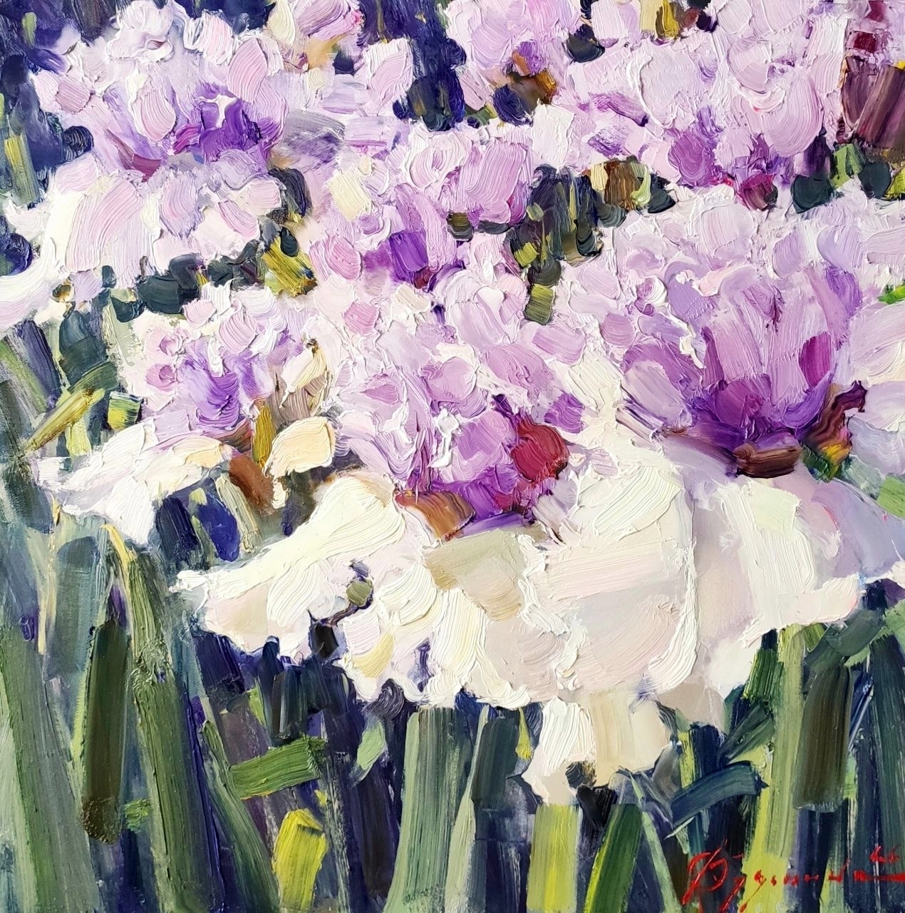 Delicate irises - 1, Olga Kuzmina, Buy the painting Oil