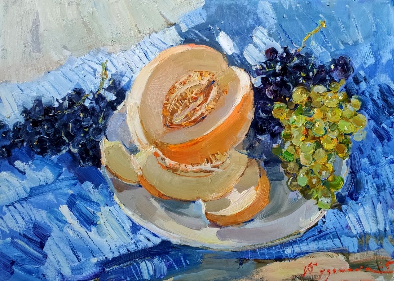 Melon and  Grapes - 1, Olga Kuzmina, Buy the painting Oil