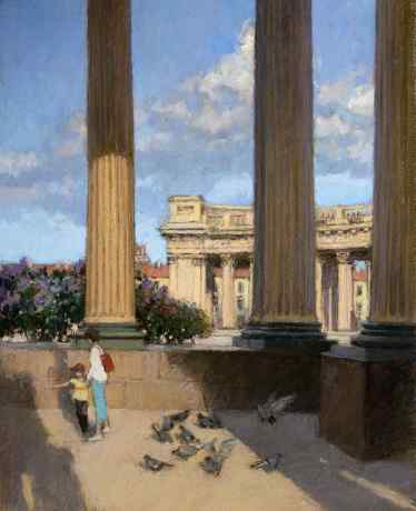 Kazan Cathedral. Pigeons.