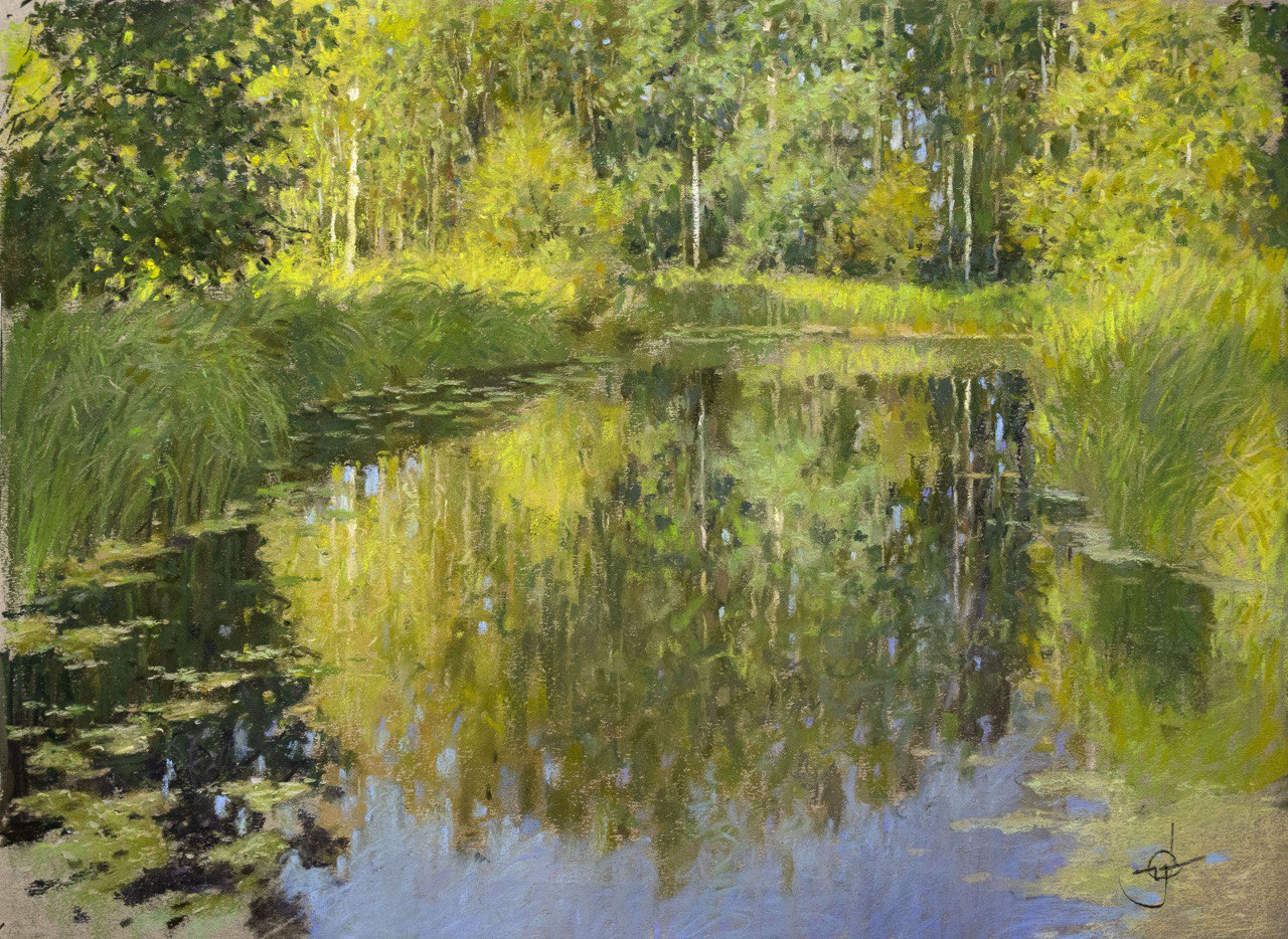 My Neighbor's Pond-II - 1, Sergey Oussik, Buy the painting Author's technique