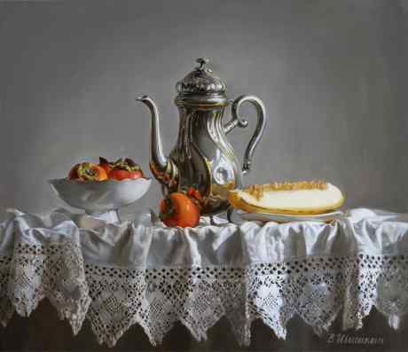Teapot with Melon and Persimmon