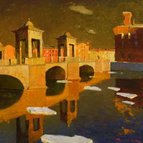 Staro-Kalinkin Bridge. Spring