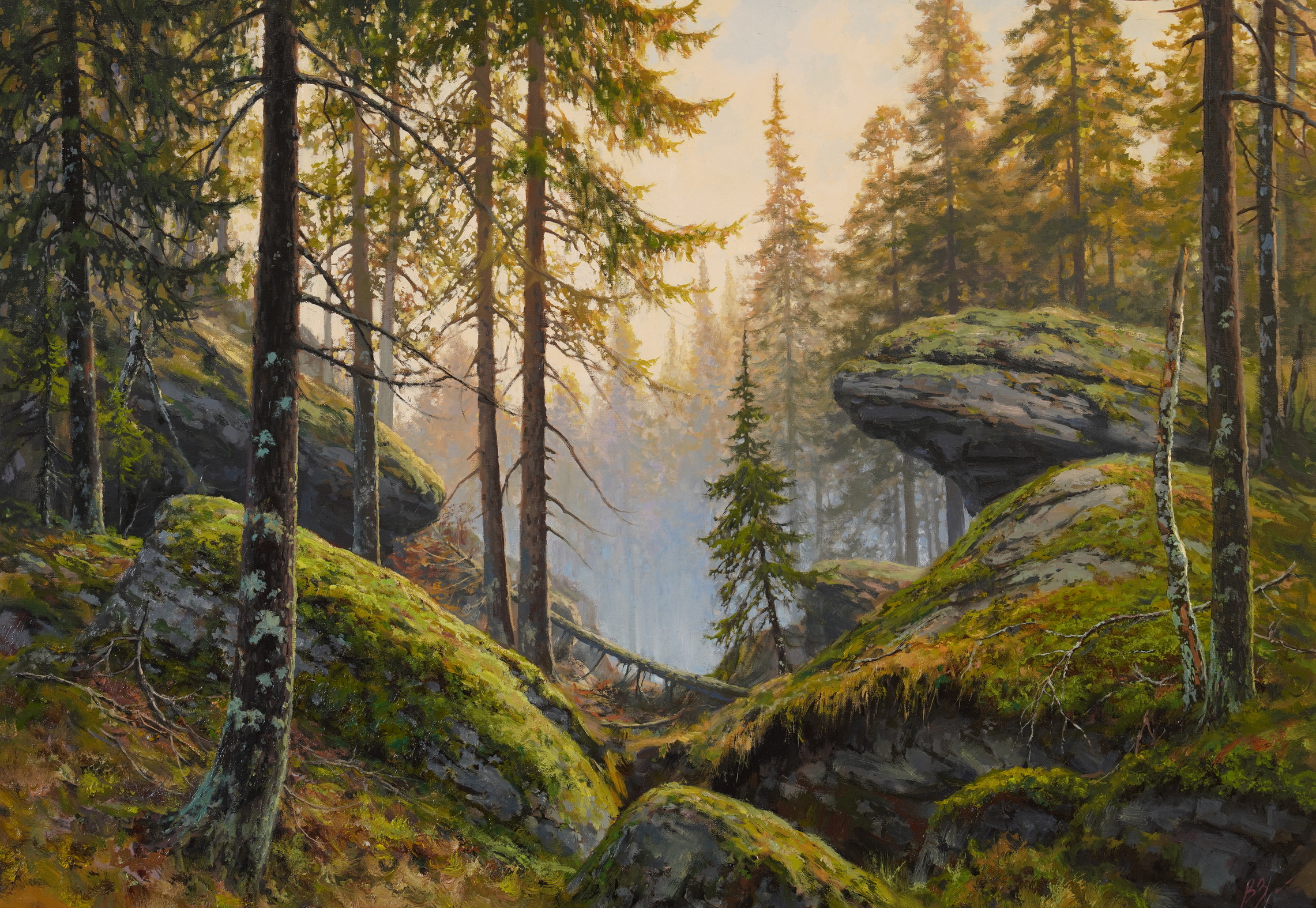 Fog In The Taiga - 1, Vadim Zainullin, Buy the painting Oil