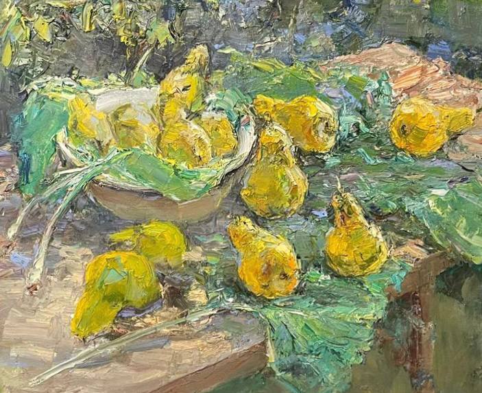 Pears in Foliage - 1, Tuman Zhumabaev, Buy the painting Oil