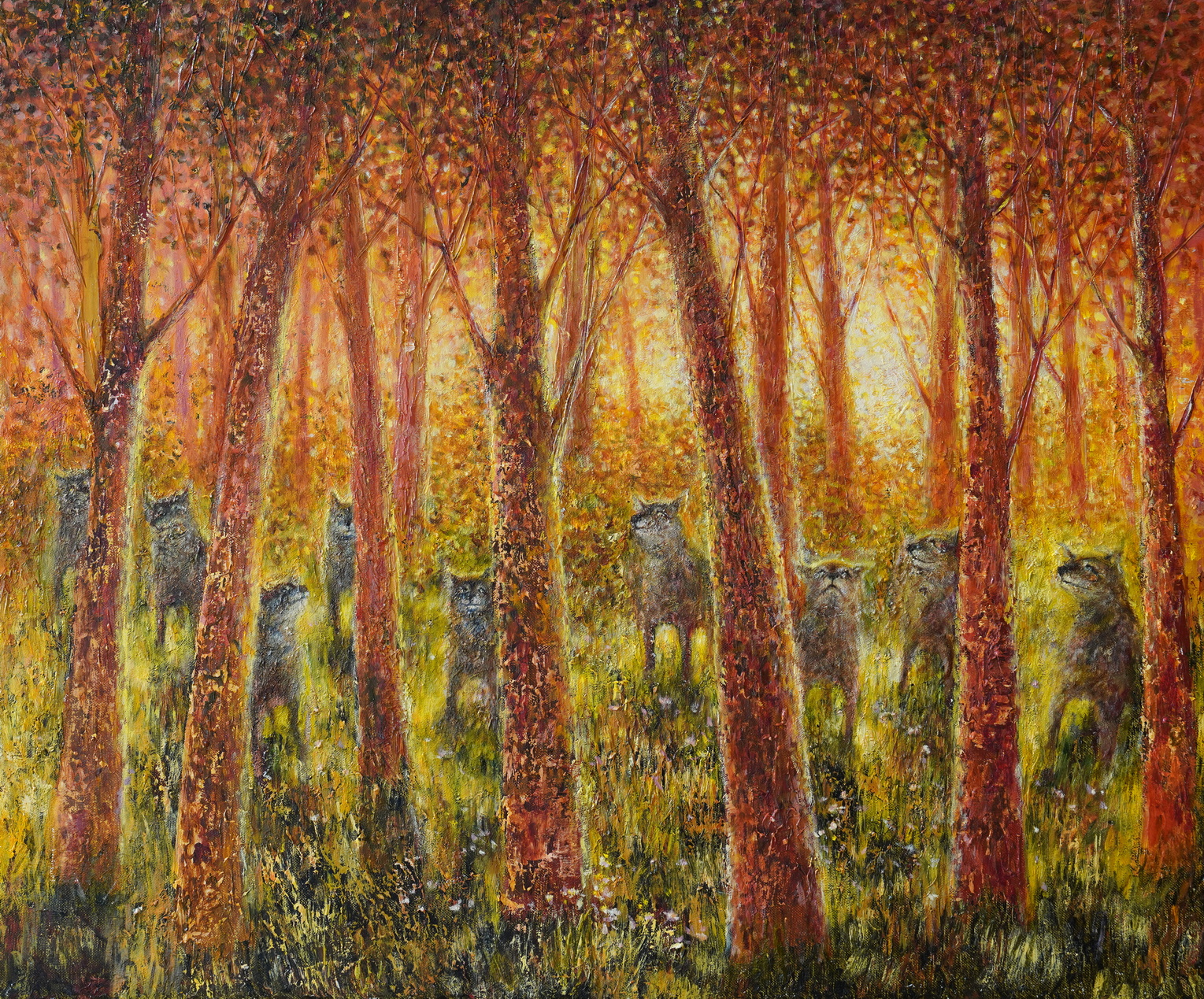 Wolves Listen To The Nightingale Singing - 1, Natalya Govorukhina, Buy the painting Oil